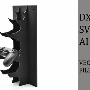 Soporte para auriculares y almohadillas de controlador de producto digital DXF AI SVG 1/4 pulgada 6 mm de madera contrachapada para cortador láser cnc soporte de suspensión estante de montaje en pared