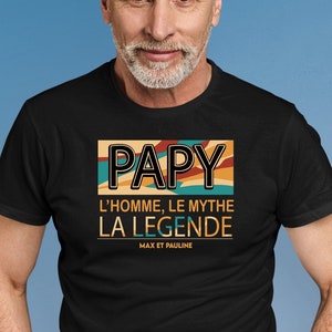 T-shirt personnalisé papy Fêtes des grands pères anniversaire papy image 1