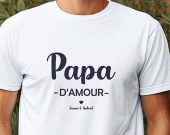 Camiseta personalizada com o amor do pai - Dia dos Pais - Aniversário do pai - Natal do pai - Presente personalizado para o pai.