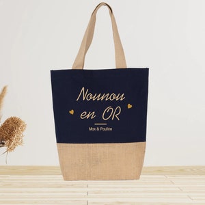 Shopping bag to personalize Nanny, teacher bag, jute canvas bag, gift bag, personalized gift nanny, atsem, teacher.