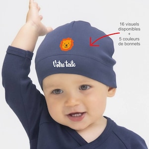 Personalized birth cap 100% cotton, 8 cup colors Bleu navy