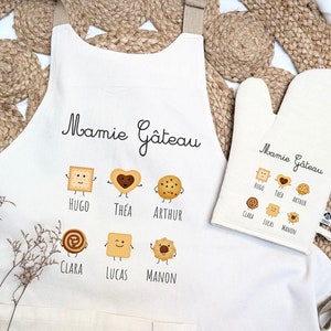 Personalized "Grandma Cake" Apron and Kitchen Glove for Grandmothers' Day, Grandma gift, kitchen accessories, personalized gift