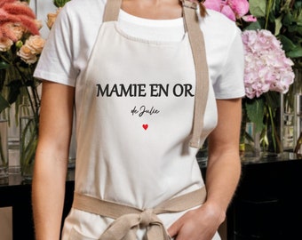 Personalized Apron, Personalized Kitchen Apron, Personalized Kitchen Gift, GOLD grandma gift