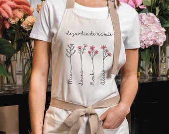 Personalized Grandma Apron, Personalized Grandma Gardening Apron, Personalized Grandma Gift, Personalized Gardening Gift