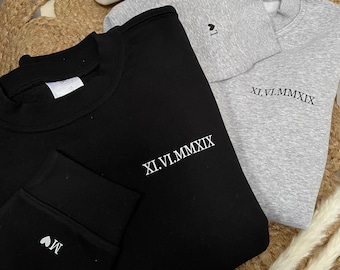 Personalized Valentine's Day Sweatshirt Date Roman Numerals - Valentine's Day Gift - Couple Gift - Christmas Gift for Men and Women