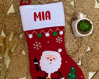 Personalized Christmas Stocking - Santa Red