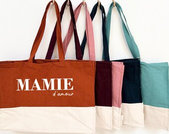 Bolsa de mano "Mamie d'Amour": regalo especial para el Día de la Abuela, bolsa grande personalizada para el Día de la Abuela.