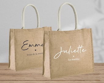 The bride's Team natural jute bag - EVJF gift