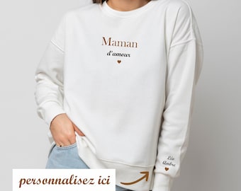 Sweat personnalisé Maman d'amour - cadeau fête des mères, cadeau maman