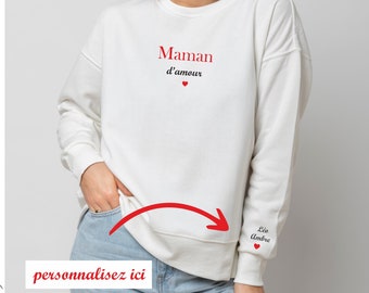 Sweat personnalisé Maman d'amour - cadeau fête des mères, cadeau maman