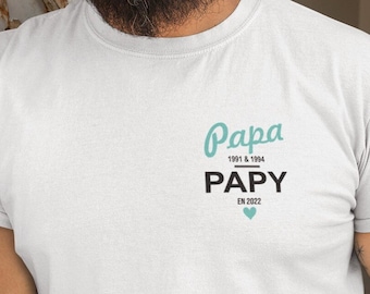 T-shirt à personnaliser PAPA PAPY annonce grossesse