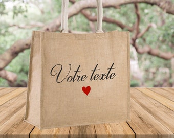 Personalized jute tote bag Gift for Mom, Grandma, nanny, teacher, colleague. Text to personalize.