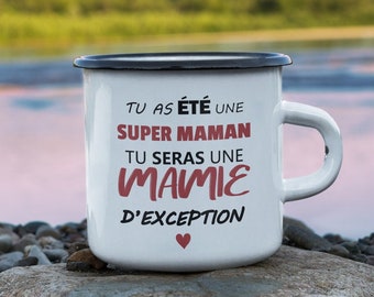 Vintage Mug announces pregnancy mom / grandma