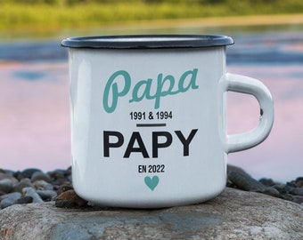 Vintage pregnancy announcement mug Papa grandpa