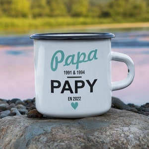 Vintage pregnancy announcement mug Papa grandpa