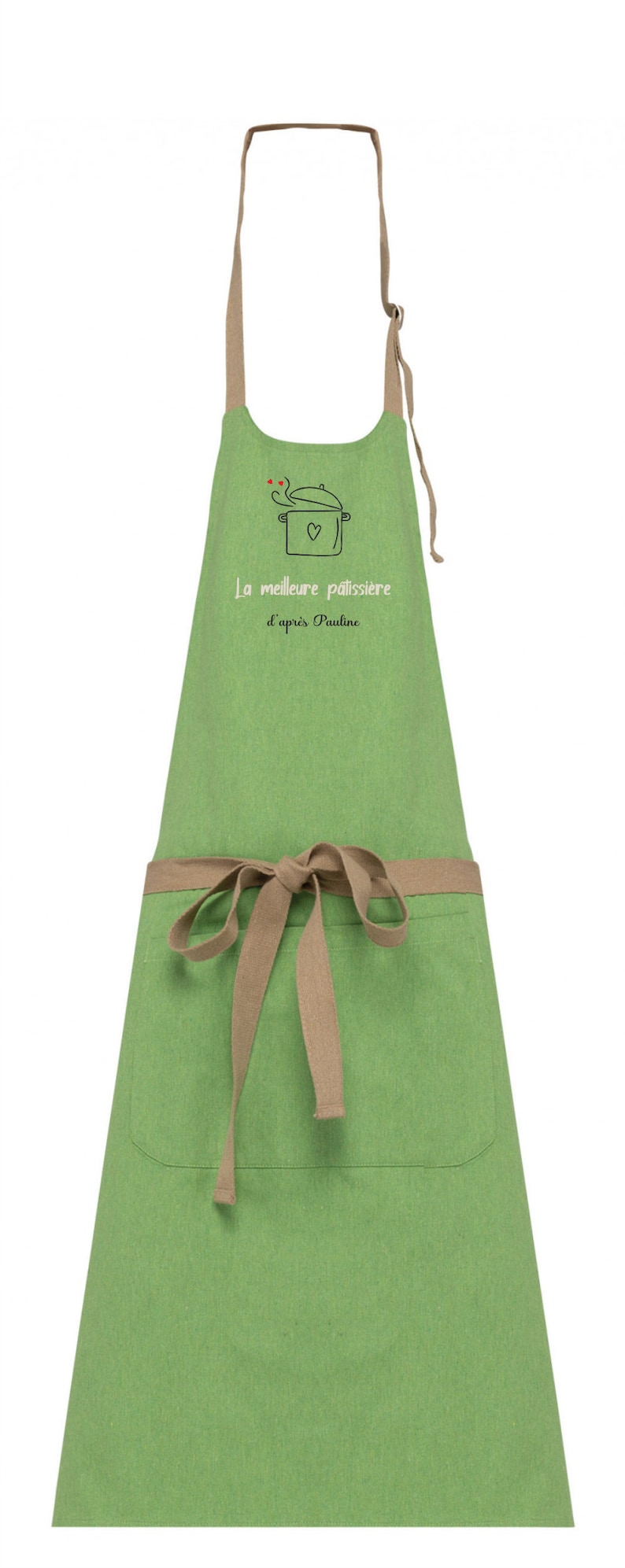 Tablier Personnalisé, Tablier Cuisine Personnalisé, Cadeau Cuisine Personnalisé, cadeau mamie papi, cadeau papa maman Vert