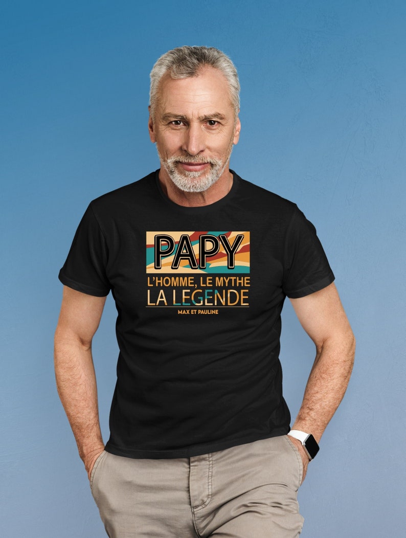 T-shirt personnalisé papy Fêtes des grands pères anniversaire papy image 1