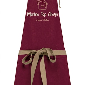 Personalized Apron, Personalized Kitchen Apron, Personalized Kitchen Gift, grandma grandpa gift, dad mom gift Bordeaux