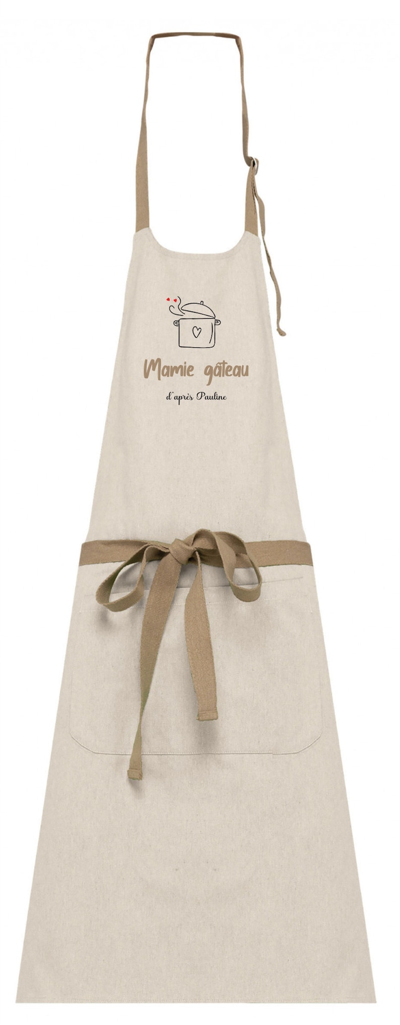 Personalized Apron, Personalized Kitchen Apron, Personalized Kitchen Gift, grandma grandpa gift, dad mom gift Blanc Crème