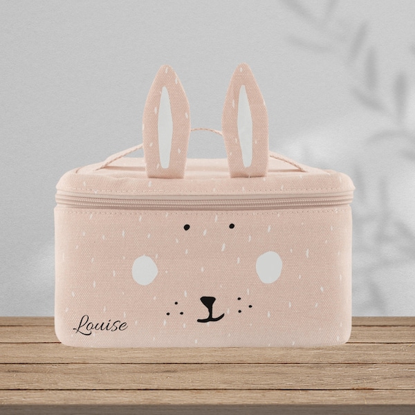 Lunch bag/sac repas personnalisable prénom enfant - Lapin