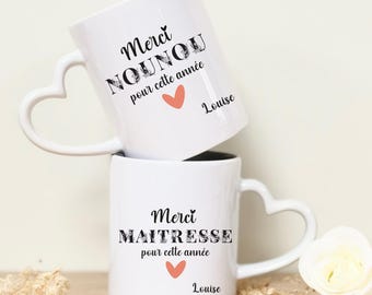 "Thank you for this year" mug, Teacher and Nanny, end-of-year gift, teacher gift idea, personalized nanny gift, school gift