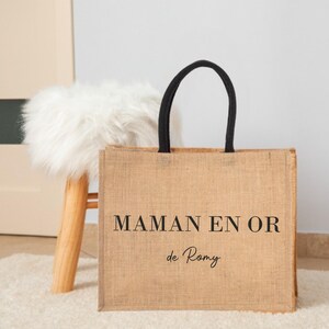Personalized &quot;Golden Mom&quot; Jute Bag - Mother&#39;s Day, Gift for Mom, Mom&#39;s Birthday, Personalized Mom Gift, Mom&#39;s Christmas