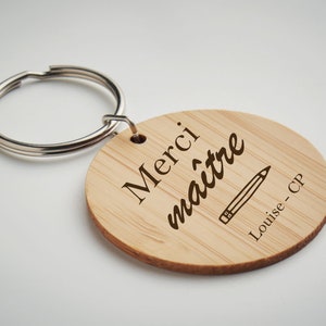 Gepersonaliseerde eindejaarsleraar cadeau sleutelhanger - ATSEM cadeau, leraar cadeau, leraar cadeau, oppas cadeau