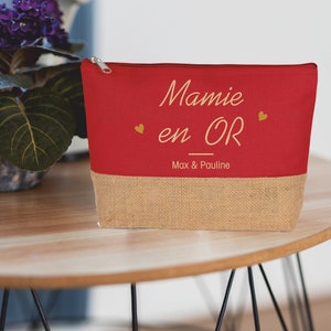 Grande trousse à personnaliser Mamie anniversaire mamie Cadeau mamie fête des grands mères Rouge