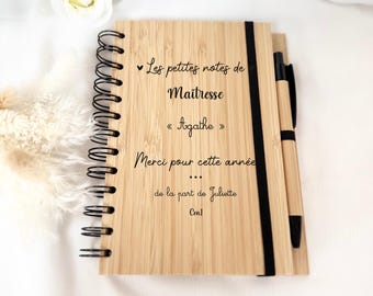 Blocs-notes + crayon Maitresse/Maître/ATSEM - idée cadeau maîtresse, cadeau maître, remerciement ATSEM, cadeau fin d'année, remerciement