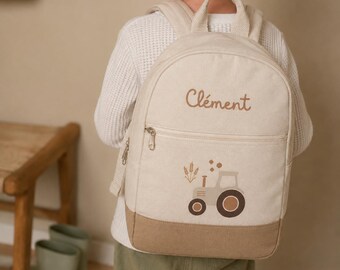 Mochila infantil con estampado de tractor - Mochila infantil con diseño - Mochila para la vuelta al cole, mochila personalizada para la vuelta al cole, mochila escolar para niño, mochila escolar para niña