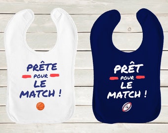 Bavoir supporter personnalisé avec le ballon de son choix pour encourager son équipe préférée - prêt pour le match - prête pour le match