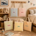 Tote Bag Enfant Ecole personnalis\u00e9 Pr\u00e9nom Sac Nounou Cr\u00e8che Centre A\u00e9r\u00e9 Rentr\u00e9e Scolaire Sac Vacances Enfant, sac9cole maternelle product logo