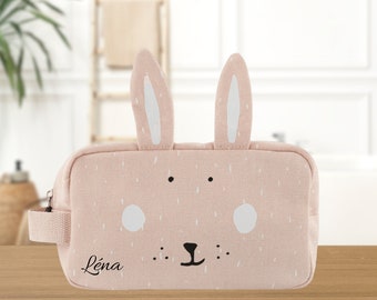 Personalizable toiletry bag for child's first name - Rabbit