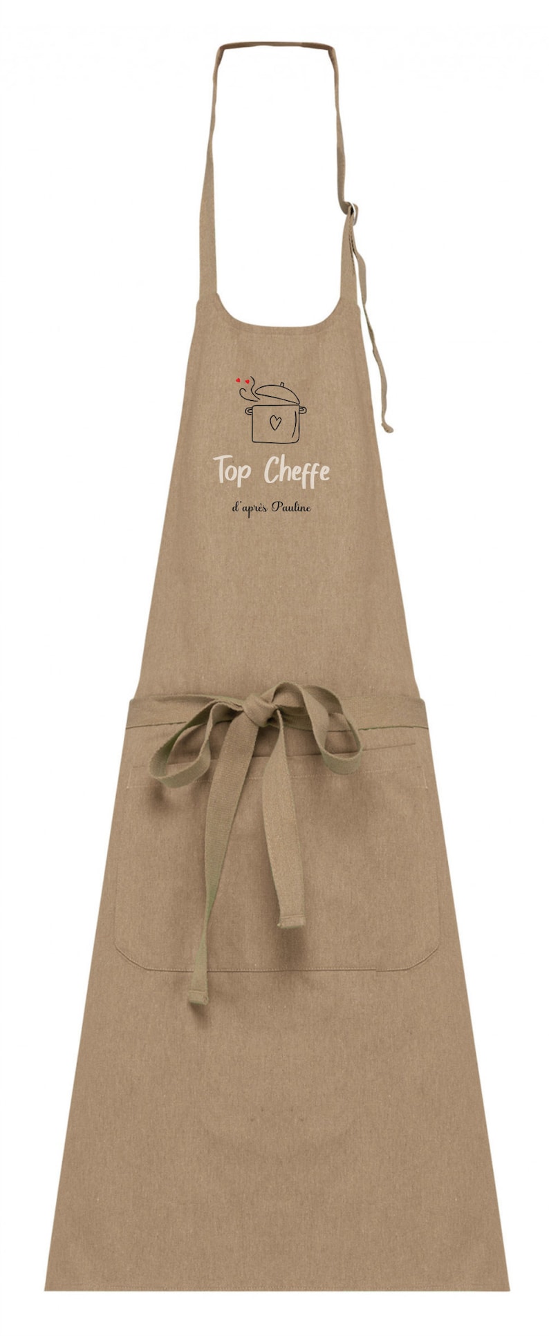 Personalized Apron, Personalized Kitchen Apron, Personalized Kitchen Gift, grandma grandpa gift, dad mom gift Marron