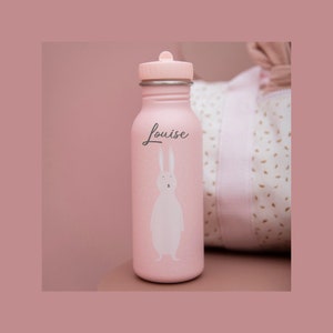 Personalized children&#39;s bottle 350 or 500ml - Mrs. Rabbit - Personalized children&#39;s bottle for nursery school - Trixie