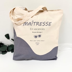 Personalized tote bag for teacher/nanny/atsem/director/..., teacher gift, end-of-year thank you gift idea, personalized gift