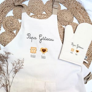 Personalized Father&#39;s Day Apron and Oven Mitt &quot;Daddy Cake&quot;, Dad gift, kitchen accessories, personalized dad gift