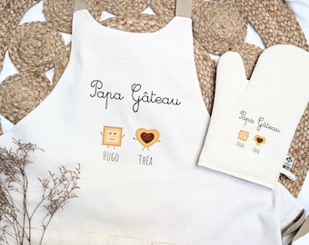Personalized "Dad" Apron and Oven Mitts - Father's Day Gift, Dad Gift, Kitchen Accessories, Personalized Dad Gift