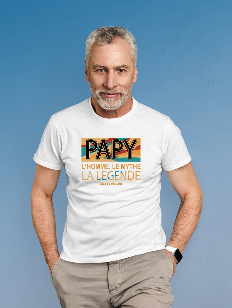 T-shirt personnalisé papy Fêtes des grands pères anniversaire papy image 2