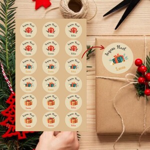 Etichette regalo di Natale personalizzate, regalo di Natale personalizzato, etichetta natalizia con il nome del bambino, etichetta regalo, adesivo natalizio