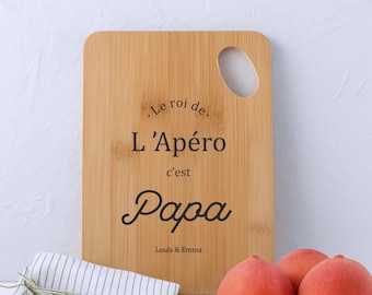 Planche Apéro Papa + saucisson en chocolat - fête des pères, noël papa, anniversaire papa, cadeau papa, planche à découpé, idée cadeau papa