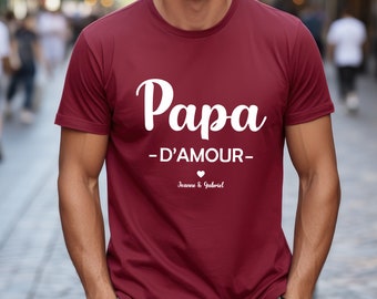 Camiseta personalizada com o amor do pai - Dia dos Pais - Aniversário do pai - Natal do pai - Presente personalizado para o pai.