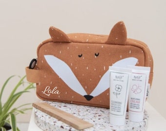 Personalizable toiletry bag for child's first name - Fox