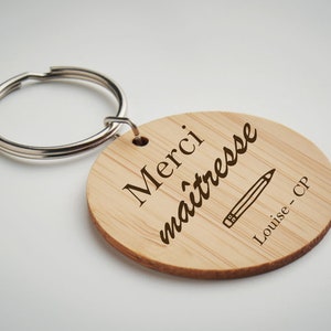 Gepersonaliseerde eindejaarsleraar cadeau sleutelhanger - ATSEM cadeau, leraar cadeau, leraar cadeau, oppas cadeau, eindejaarscadeau