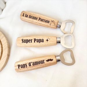 Personalized wooden bottle opener - Father&#39;s Day, dad gift, birthday, Christmas, personalized box, announcement, godfather, grandpa, uncle