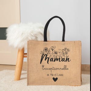 Large personalized jute bag &quot;Exceptional Mom&quot; - Mother&#39;s Day, Mom gift, Mother&#39;s Day, Mom&#39;s birthday, mom gift idea
