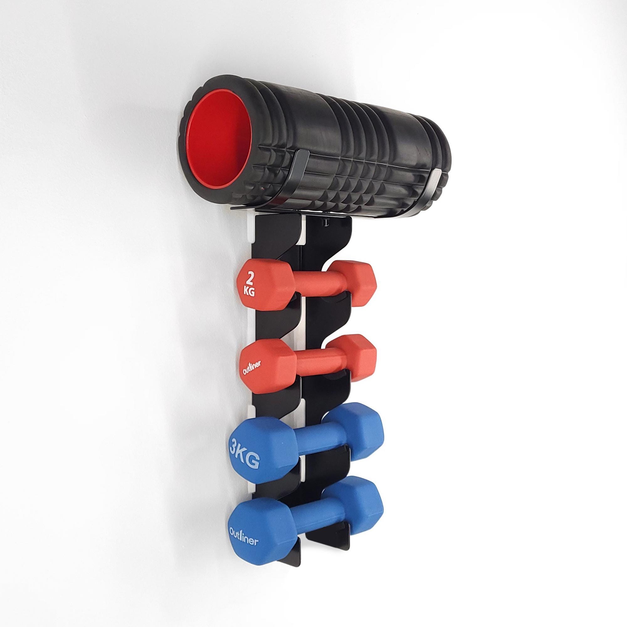 Yoga Mat & Dumbbell Wall Rack - Sturdy, Space-saving Exercise Gear ...
