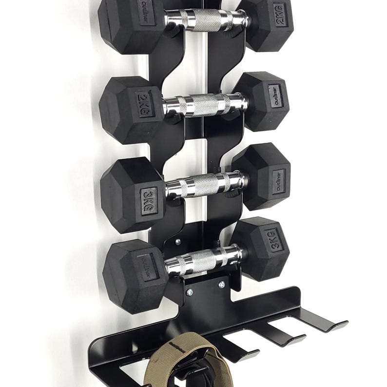 Exercise Racks Wall-mounted Exercise Gear Rack, Powder-coated Steel Home Gym Organizer ...