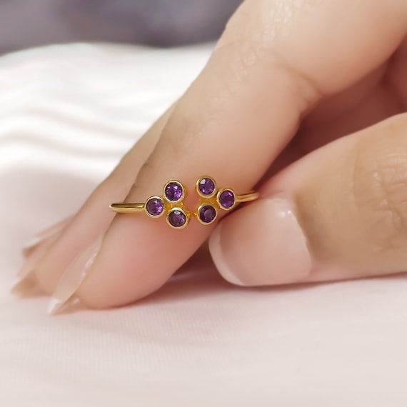 18k gold cheap amethyst ring