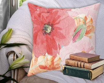 Cojín de sofá floral, regalo para mamá, verso especial para la madre, decoración del dormitorio de la sala de estar inspirada en el jardín campestre de primavera y verano, almohada de sofá